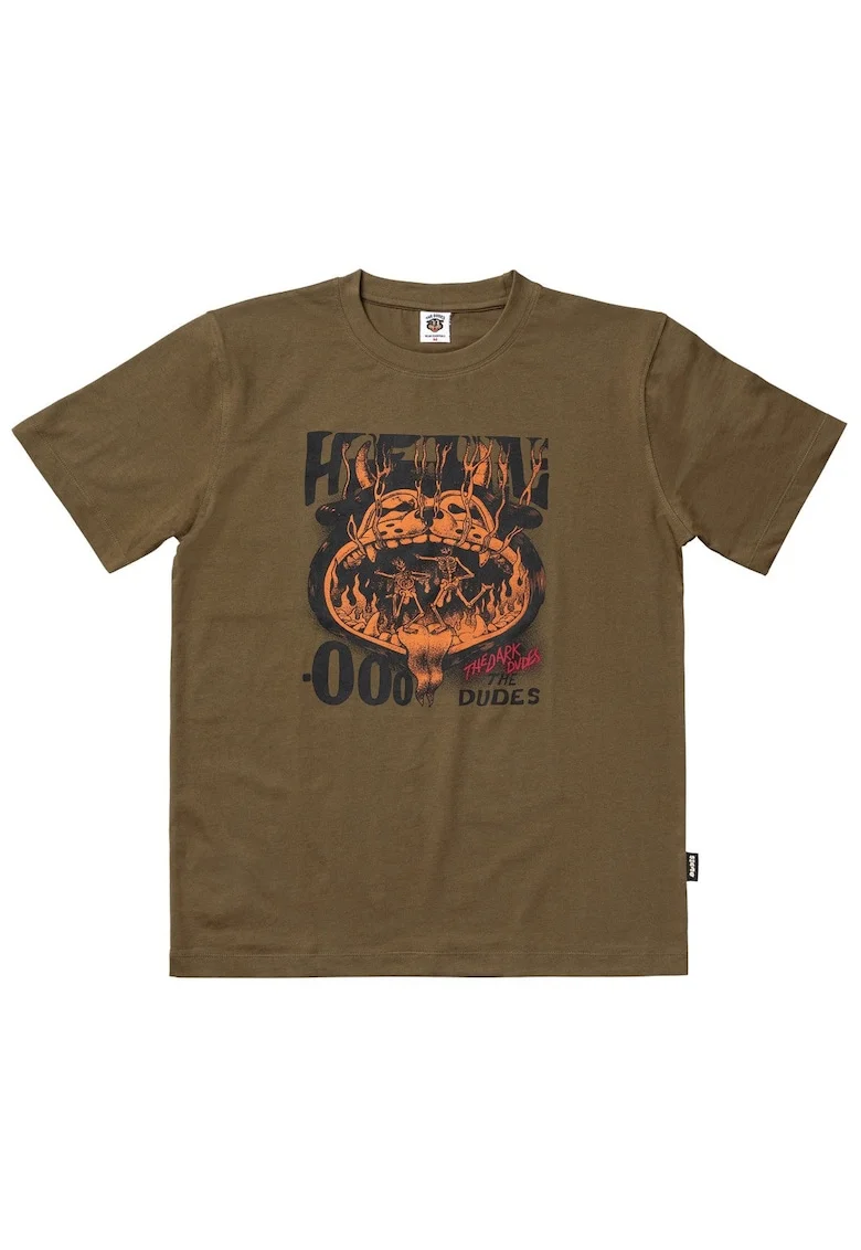 Tricou cu decolteu la baza gatului si imprimeu grafic