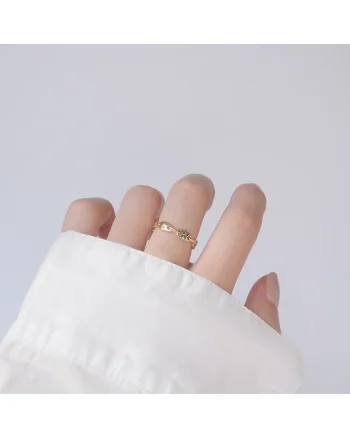 Inel auriu, reglabil, suflat cu aur 14k, Annamary C1,
