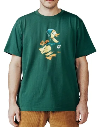 Tricou cu imprimeu grafic si decolteu la baza gatului