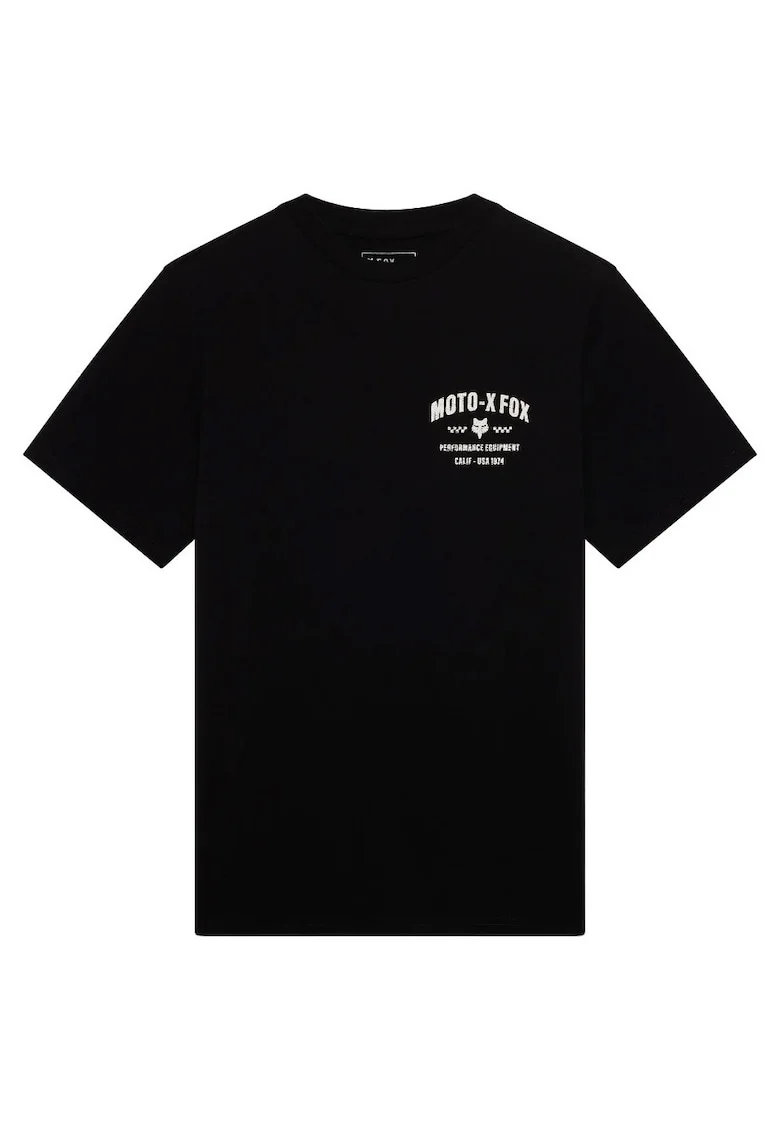 Tricou cu imprimeu logo si decolteu la baza gatului