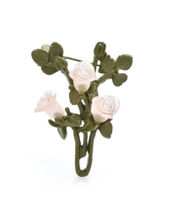 Brosa verde, cu trandafiri roz, Isobel C4,