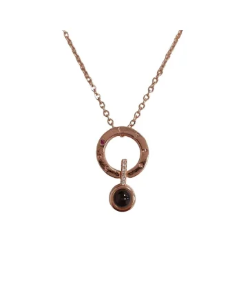 Colier rose gold, cu cerculet si pietre din zirconiu, Siegfred C10,