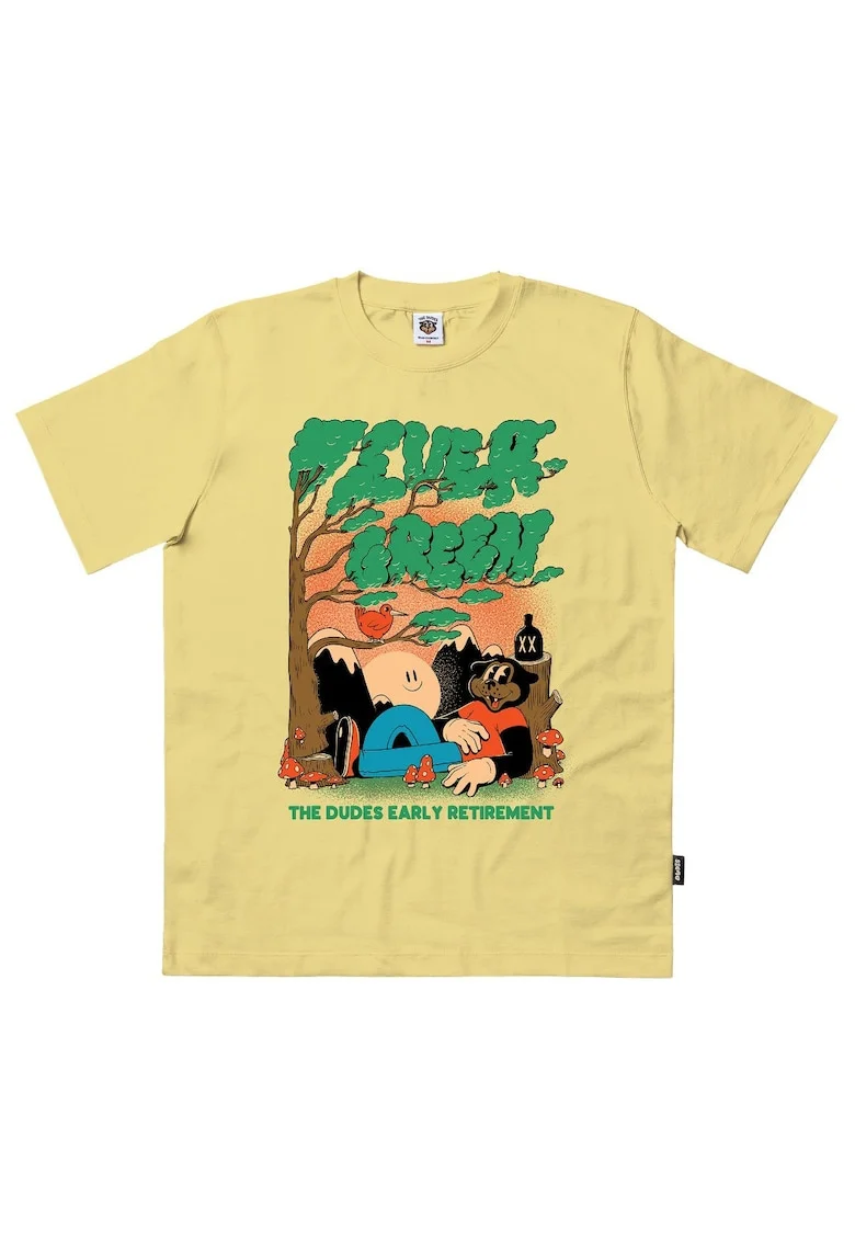 Tricou cu imprimeu grafic si logo din bumbac organic