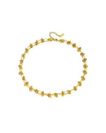 Colier auriu, cu noduri, suflat cu aur 18k, Darleen C5,