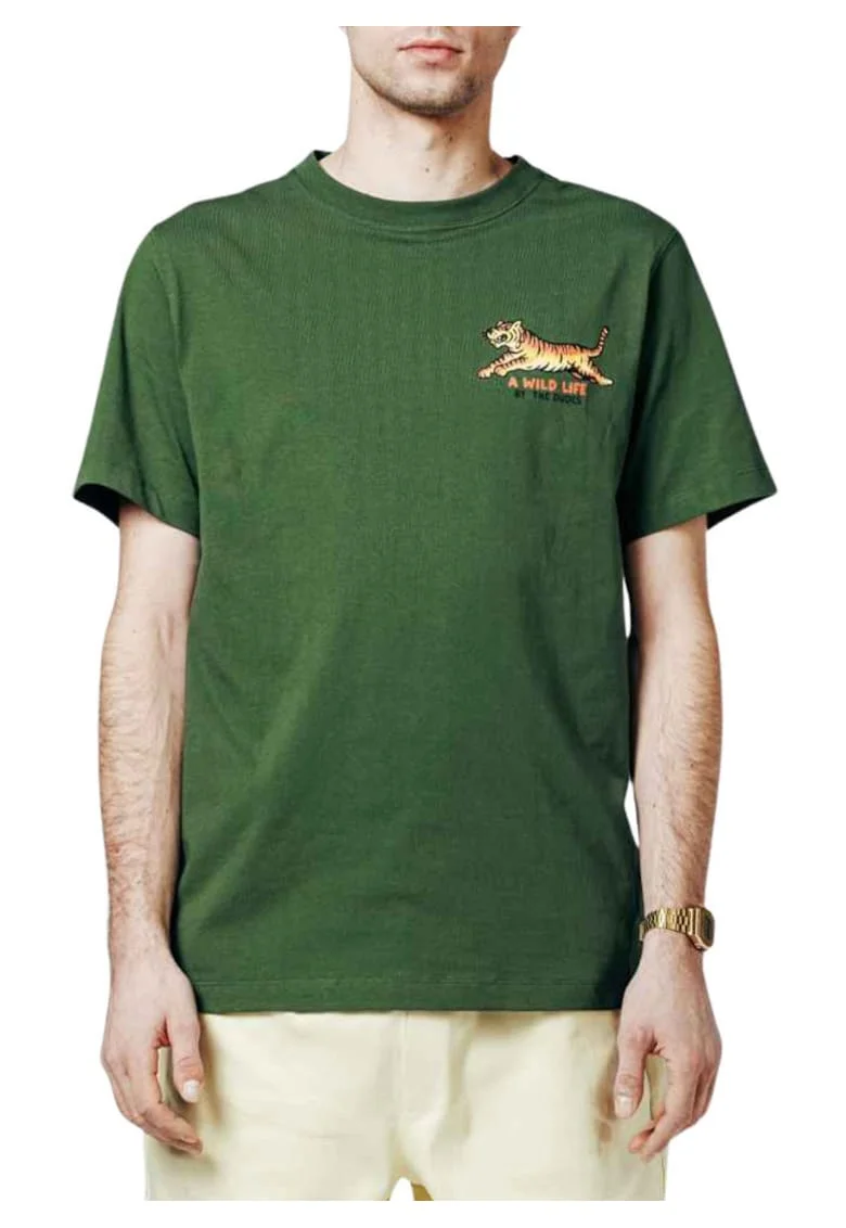 Tricou cu imprimeu tigru discret pe partea din fata