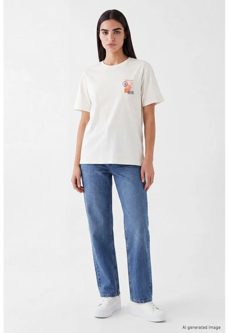 Tricou cu imprimeu Tokyo pe spate Vision, Portocaliu dovleac