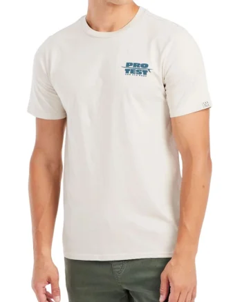 Tricou casual cu decolteu rotund, Alb murdar