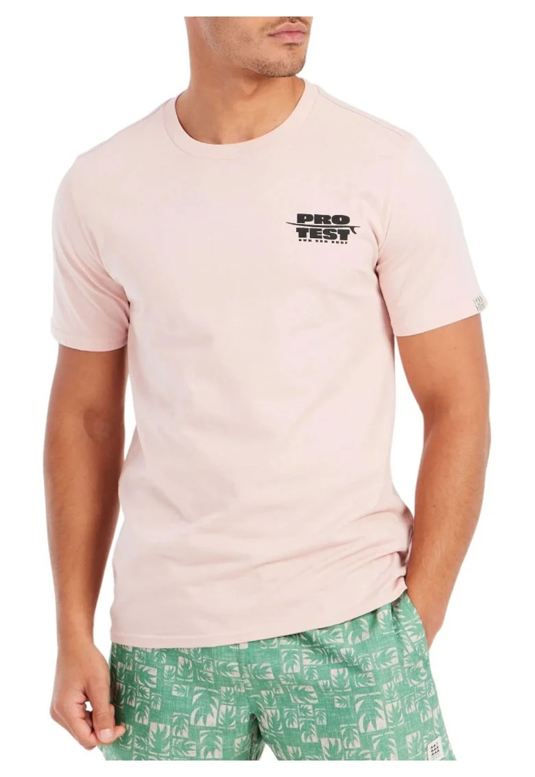 Tricou casual din bumbac cu design, Roz pastel
