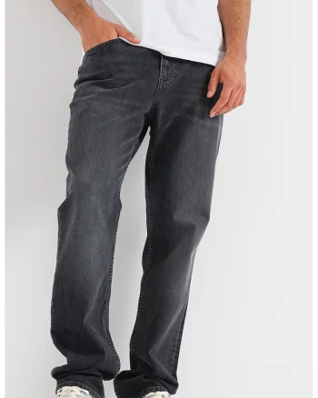 Blugi relaxed fit din amestec de bumbac, Negru stins