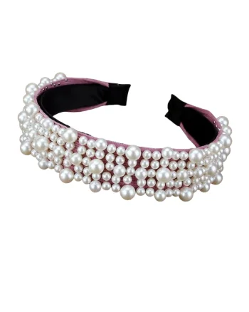 Bentita roz, cu perle, Stine C7,
