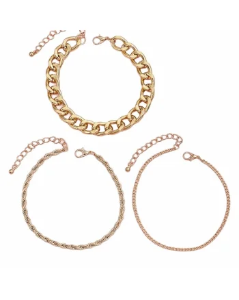 Set 3 bratari de picior, aurii, Torill C1,