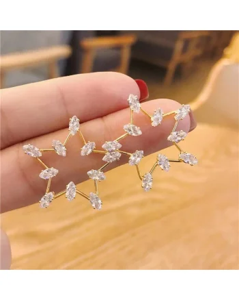 Cercei aurii, forma de stea, cu pietre, Pearly C9,