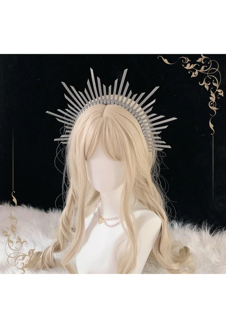 Tiara Halo, handmade, argintie, Emiliana C2,