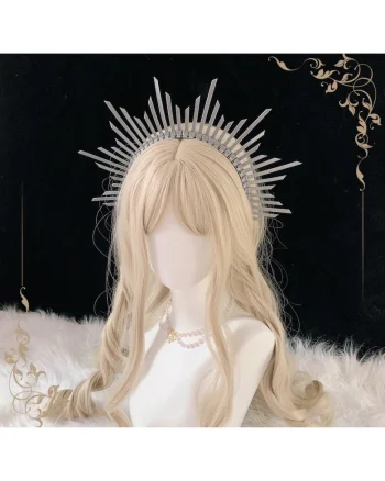 Tiara Halo, handmade, argintie, Emiliana C2,