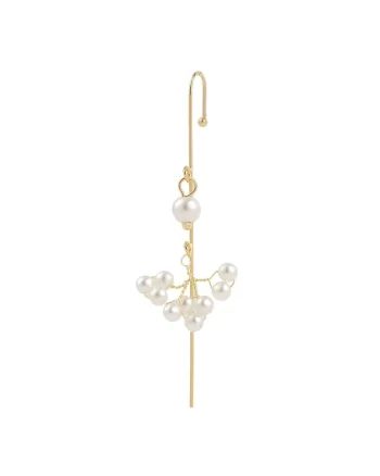 Cercel ear cuff, auriu, cu perlute, Federica C13,