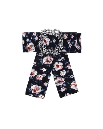 Brosa tip jabou, cu flori si pietre, Sanela C23,, Bleumarin