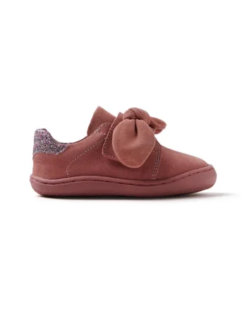 Pantofi sport de piele intoarsa cu aplicatie funda, Roz