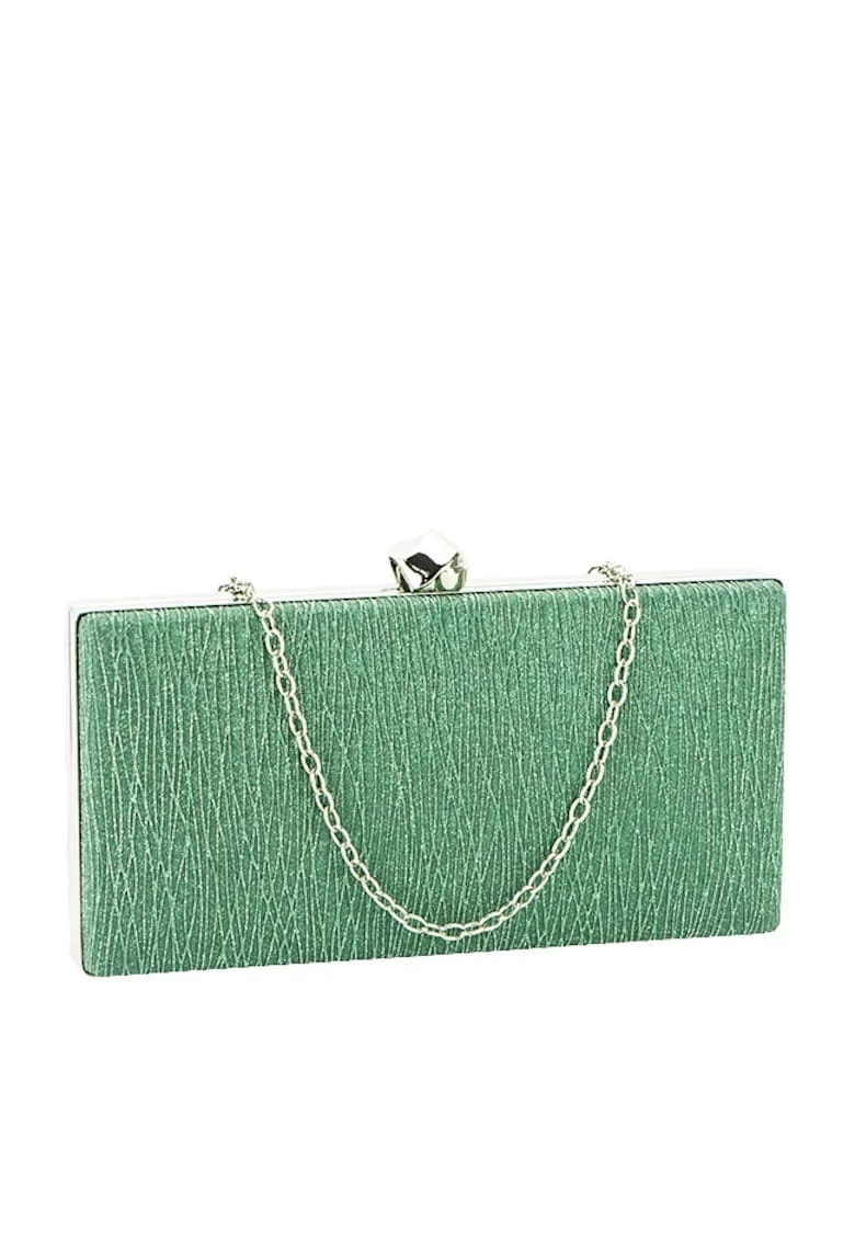Geanta clutch cu sclipici BYH809 -06 Argintiu Argintiu, Verde, 20x10x3