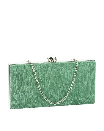 Geanta clutch cu sclipici BYH809 -06 Argintiu Argintiu, Verde, 20x10x3