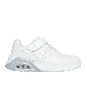 Pantofi sport Uno Lite 2.0 de piele ecologica cu velcro, Alb optic/Argintiu