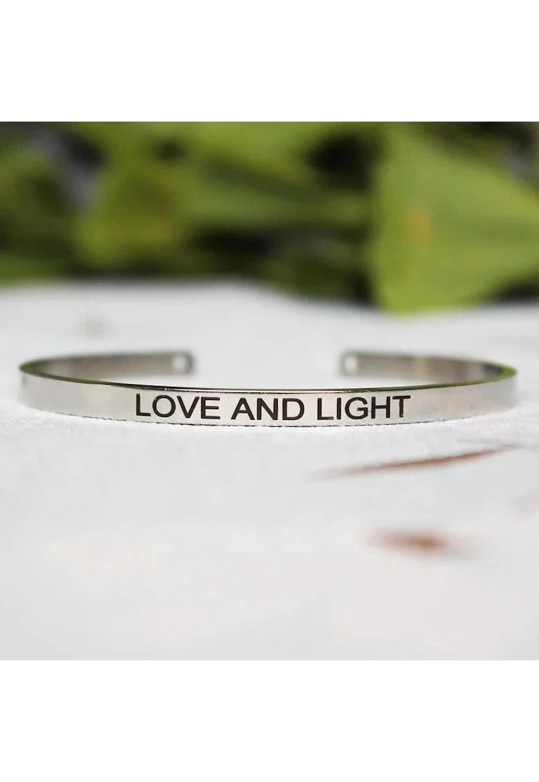 Bratara ajustabila, argintie, gravata Love and Light, Asma P7,