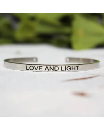 Bratara ajustabila, argintie, gravata Love and Light, Asma P7,