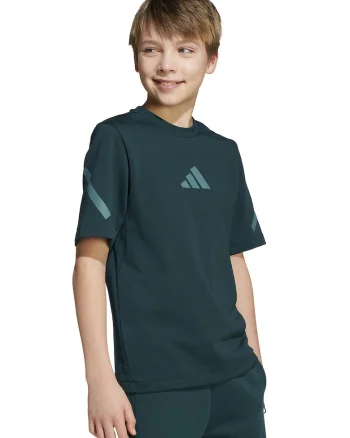 Tricou cu logo pe piept ZNE, Verde inchis