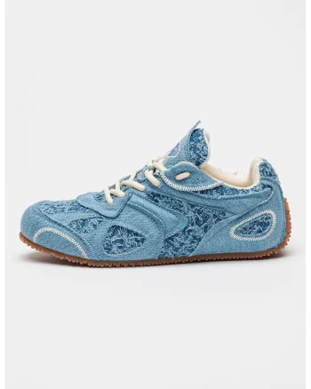 Pantofi sport din denim cu aspect texturat Slow, Albastru deschis melange