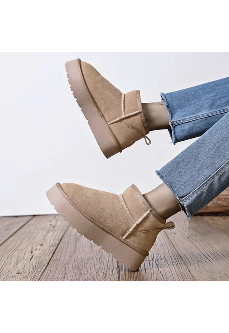 Ghete bej din piele naturala JB1924 118 13692, Bej