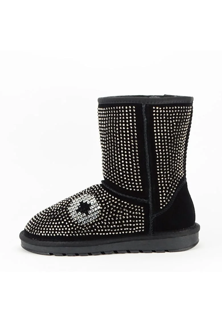 Cizme negre din piele naturala W8008 112 12045, Negru