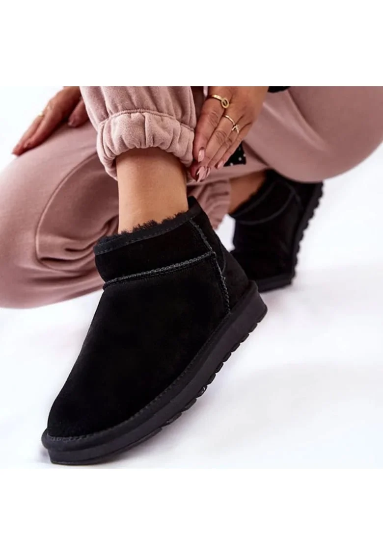 Ghete negre din piele naturala W5821 118 14085, Negru
