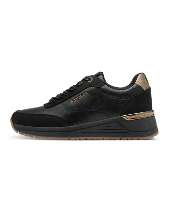 Pantofi sport wedge low cut, Negru