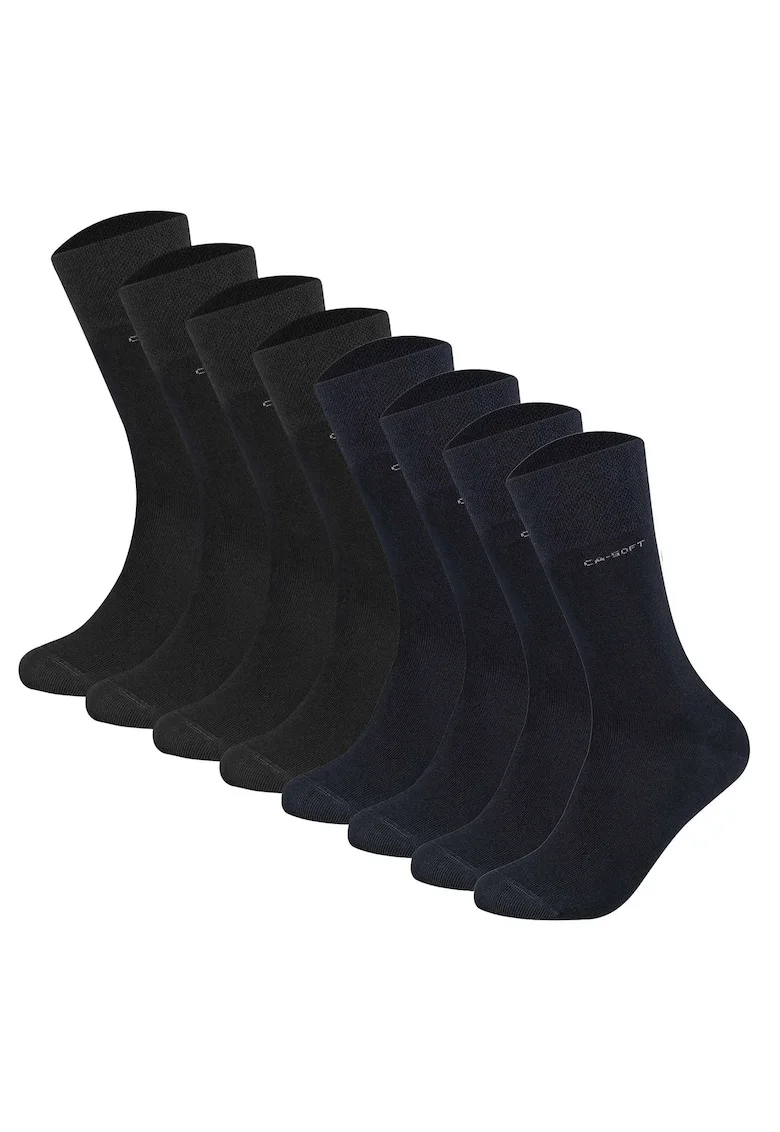 Set de sosete lungi unisex - 8 perechi, Negru/Bleumarin