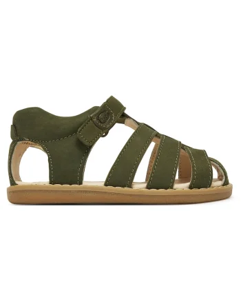 Sandale copii,  khaki, piele naturala