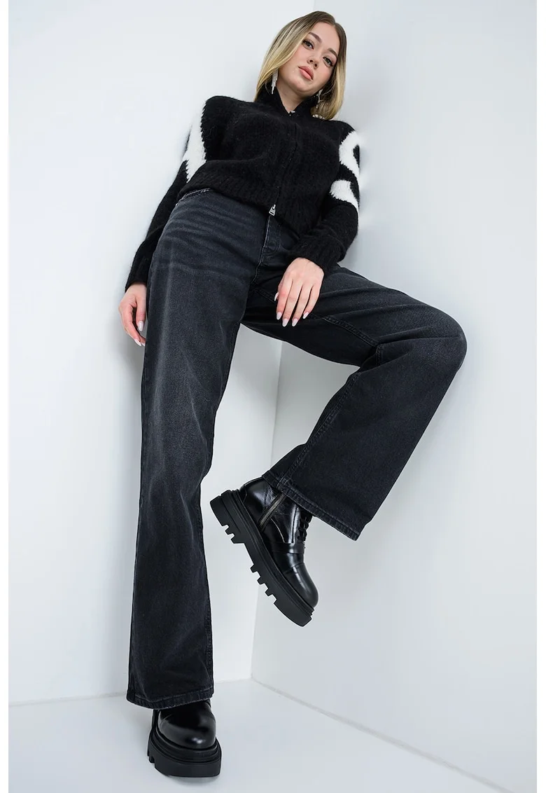Blugi cu croiala ampla 937, Negru stins