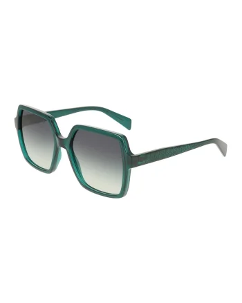 Ochelari de soare patrati cu rama cu model, Verde smarald