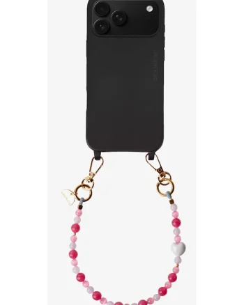 Bratara pentru telefon cu pietre naturale, Aqua Rose, 32cm