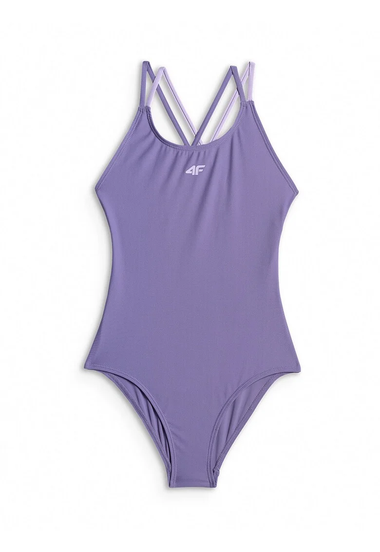 Costum de baie intreg pentru fete  violet, poliester-elastan, uscare rapida, croiala slim