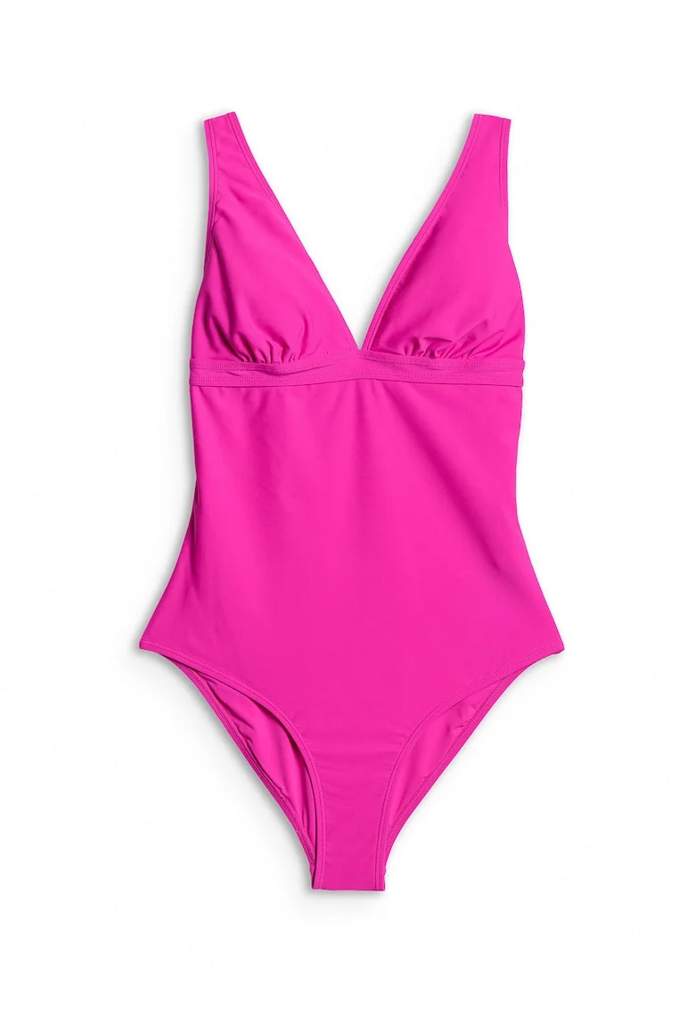 Costum de baie dintr-o singura piesa,  croiala slim, bretele reglabile, Roz
