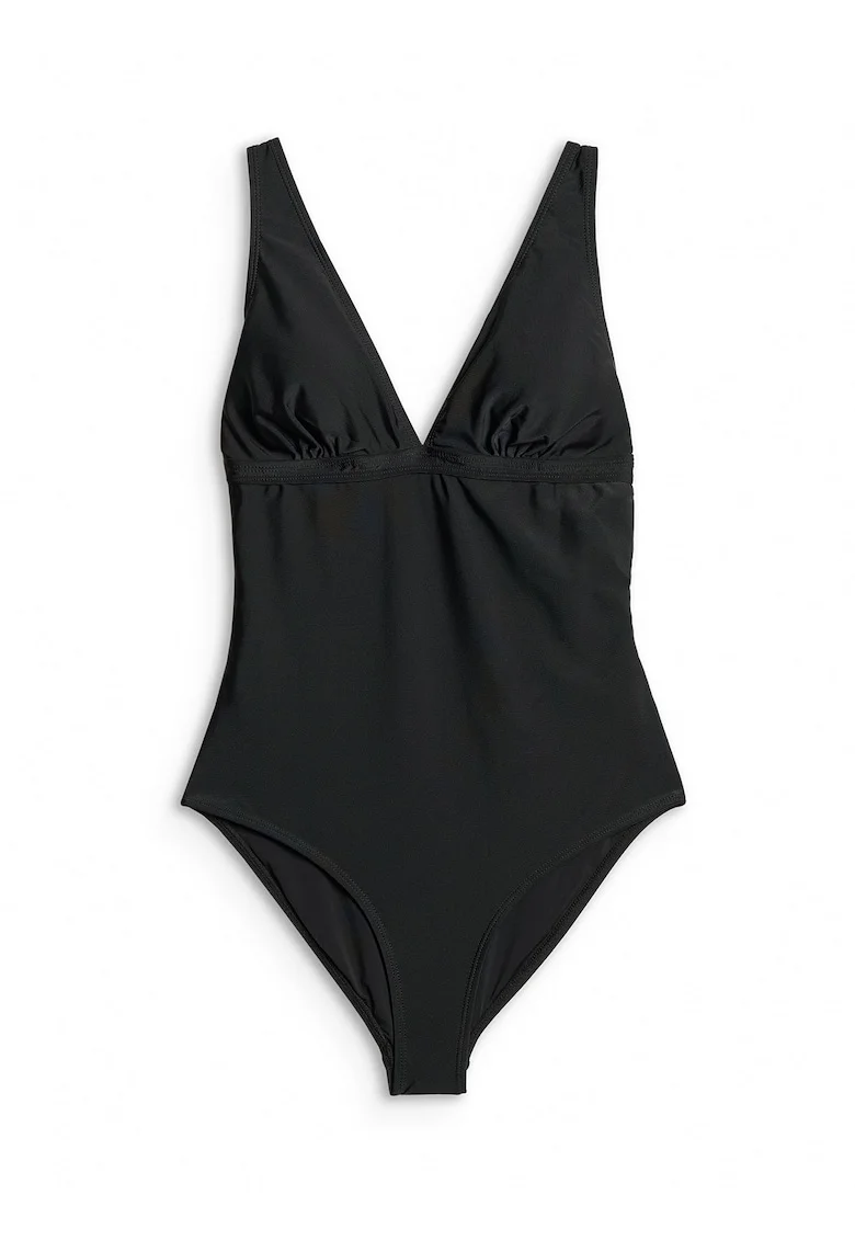 Costum de baie dintr-o singura piesa,  croiala slim, bretele reglabile, Negru