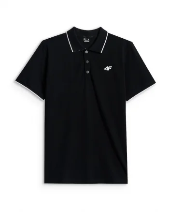 Tricou polo barbati,  regular, negru, bumbacdwqfwq, Negru