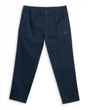 Pantaloni casual barbati  bumbac, talie medie, buzunare cu fermoar, Bleumarin