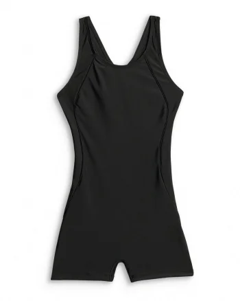 Costum de baie intreg pentru fete  protectie impotriva clorului, uscare rapida, poliamida|elastan, Negru