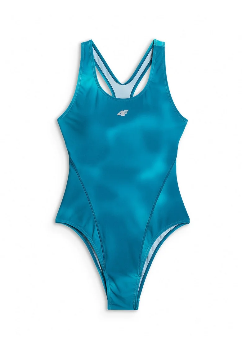 Costum de baie intreg,  turcoaz, croiala ajustata, uscare rapida