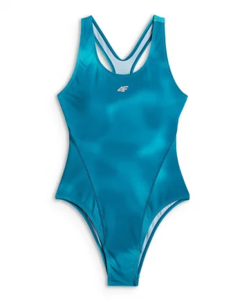 Costum de baie intreg,  turcoaz, croiala ajustata, uscare rapida