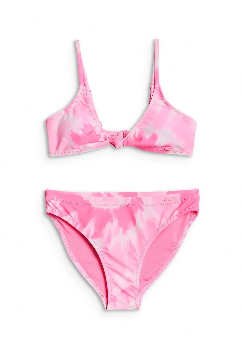 Costum de baie pentru fete  doua piese, ajustabil, cupe detasabile, roz, poliester-elastan