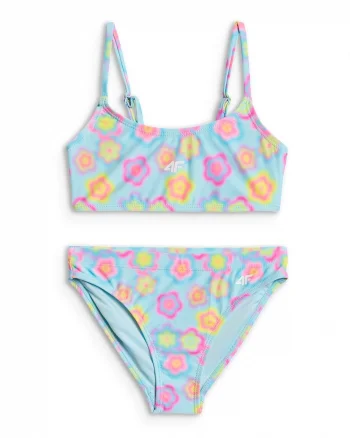 Costum de baie pentru fete  doua piese, multicolor, uscare rapida, bretele reglabile, poliester|elastan