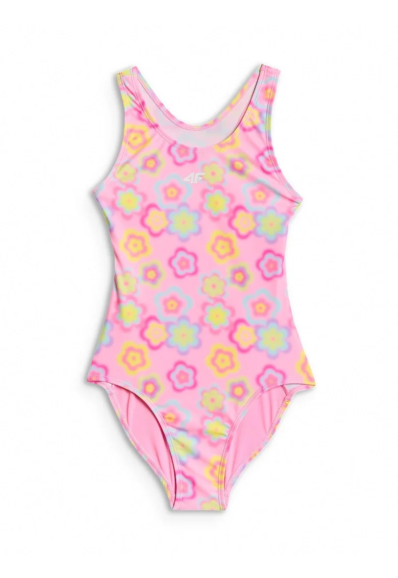 Costum de baie intreg pentru fete  multicolor, uscare rapida, bretele fara reglare, poliester/elastan