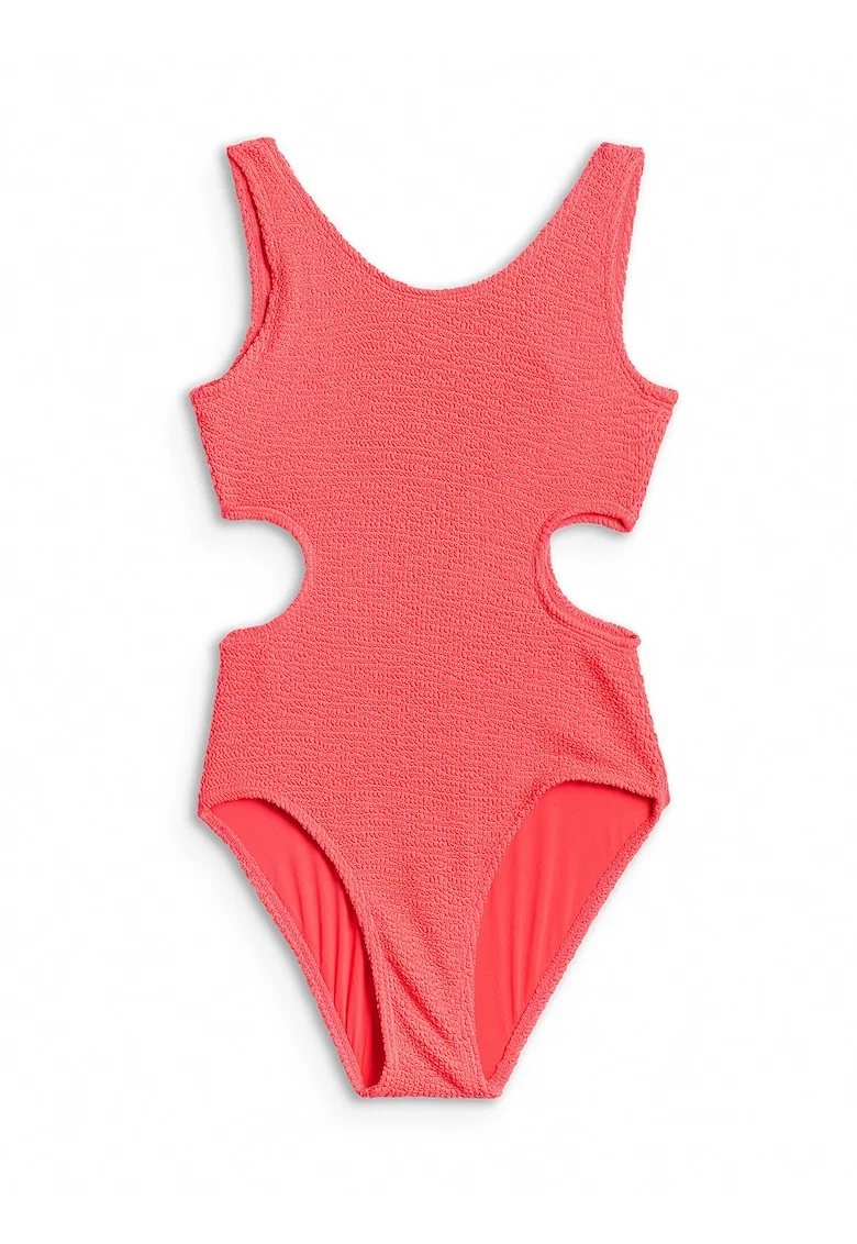 Costum de baie intreg pentru fete  portocaliu, poliester/elastan, cu uscare rapida