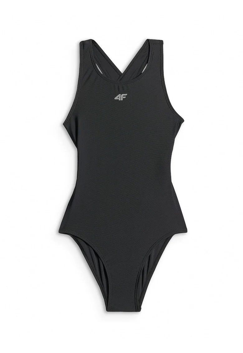 Costum de baie intreg pentru fete  negru, uscare rapida, bretele incrucisate, poliester-elastan
